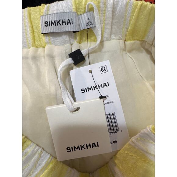 NWT Womens Bohemian Simkhai Sonny Striped Linen-Blend Shorts size 4 Quiet Luxury - Picture 5 of 5